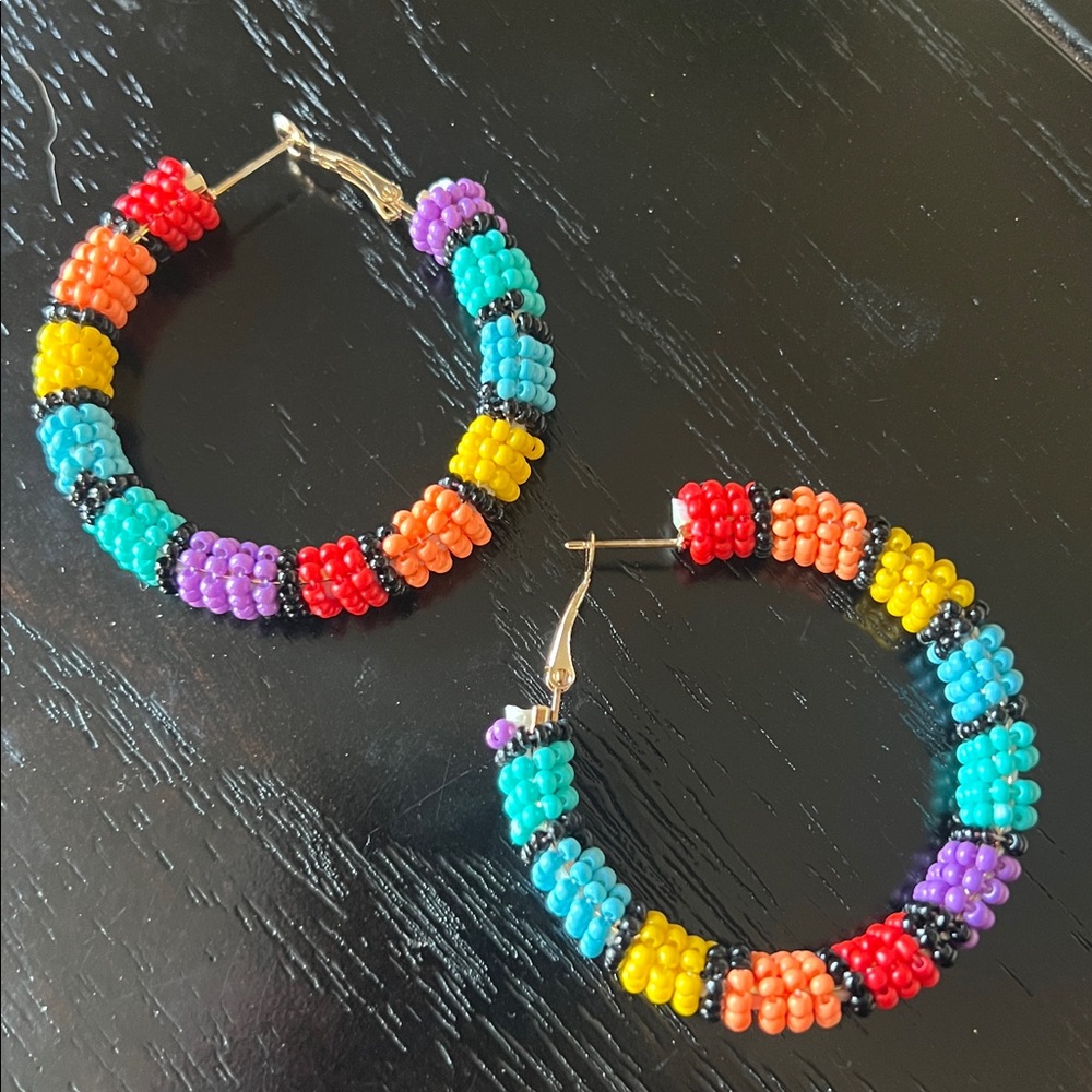 SEED bead hoop earrings-NWT
